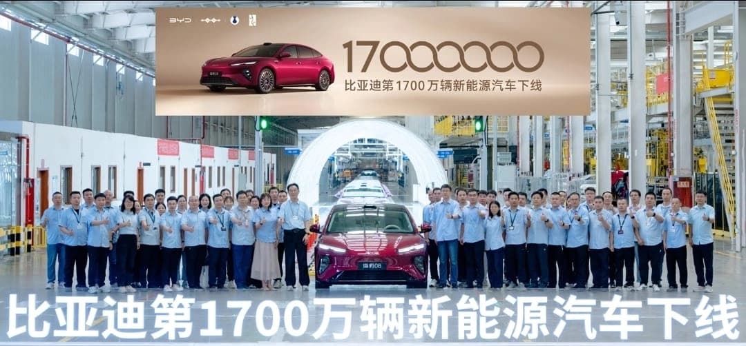 BYD Sets New Global Pace After Rolling Out 17 Millionth NEV