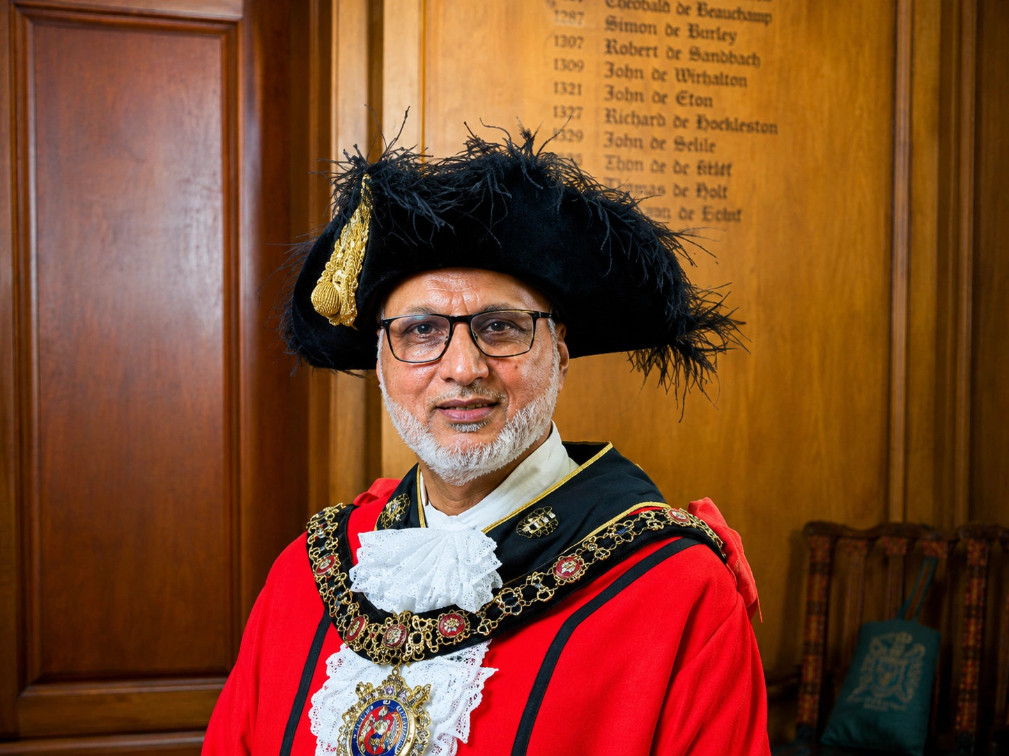 Councillor Shaukat Ali taking oath as Lord Mayor of Manchester at Wednesday's ceremony