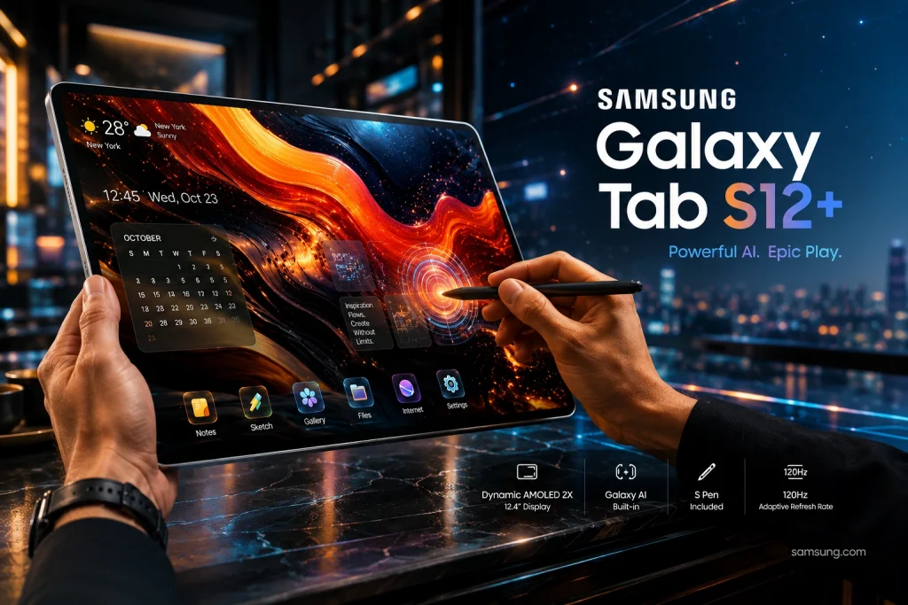 Samsung Galaxy Tab S12+ flagship Android tablet leak showing upcoming Samsung tablet launch and firmware testing