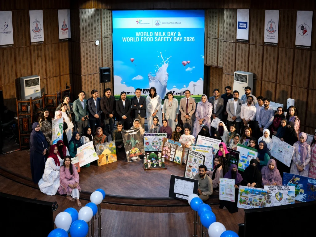 Pakistan dairy food safety dialogue at UCP Lahore on World Milk Day 2026 organised by FrieslandCampina Engro Pakistan and University of Central Punjab