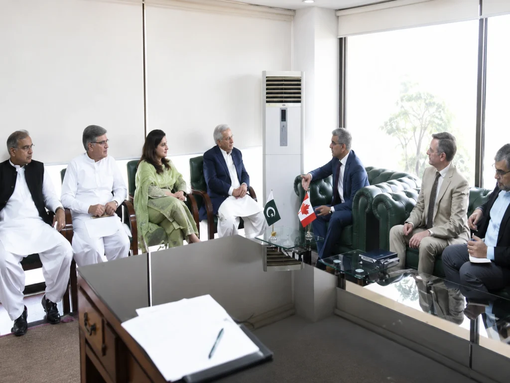 Pakistan Canada canola cooperation meeting between Federal Minister Rana Tanveer Hussain and Canadian High Commissioner Tarik Ali Khan in Islamabad in June