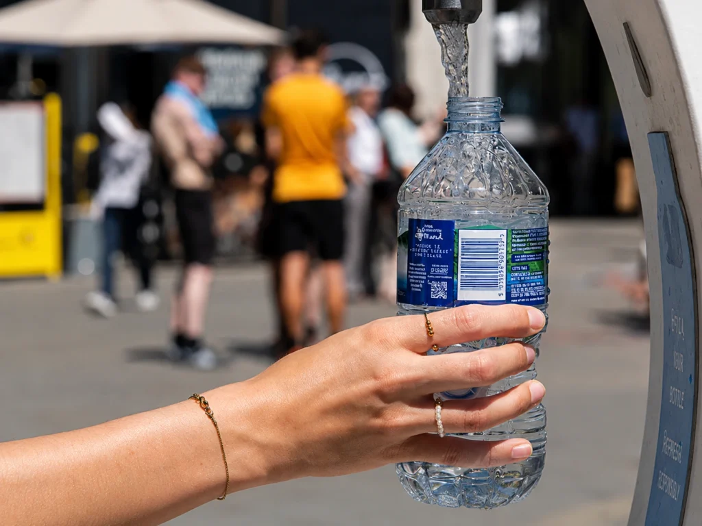 FIFA Reverses Course on Water Bottles, but Reusable Containers Remain Prohibited FIFA World Cup 2026 water bottle ban policy showing one sealed 590ml disposable bottle allowed per fan while hard-sided reusable water bottles remain prohibited at all US and Canada tournament venues.