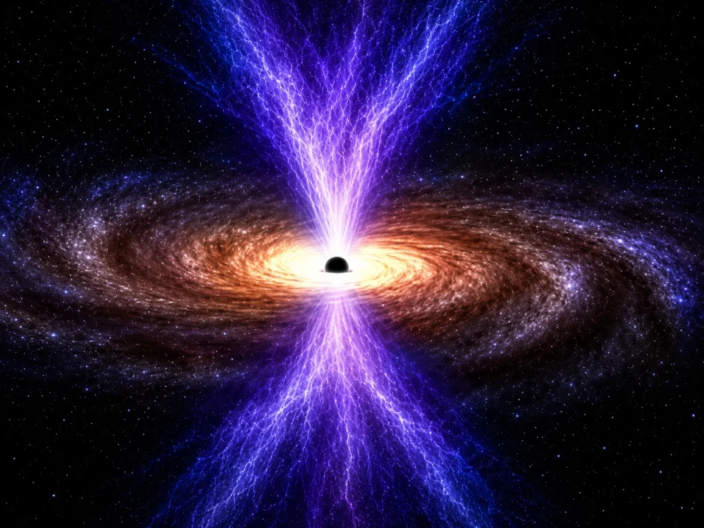 Illustration of the Milky Way black hole wind discovery showing outflow winds detected from Sagittarius A* the supermassive black hole at the galactic centre after a 50-year astronomical search confirmed by Northwestern University researchers in 2026.